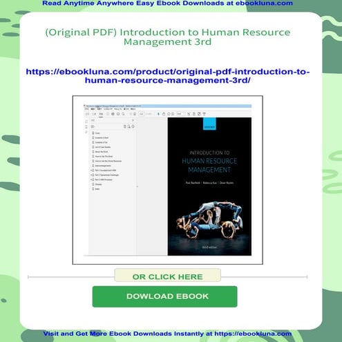 (Original PDF) Introduction to Human Resource Management 3rd
