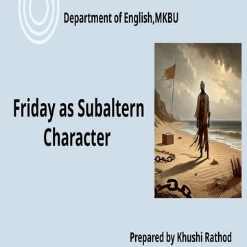 Friday as Subaltern Character | J.M. Coetzee