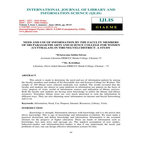 User satisfaction in engineering college libraries a case study of ...