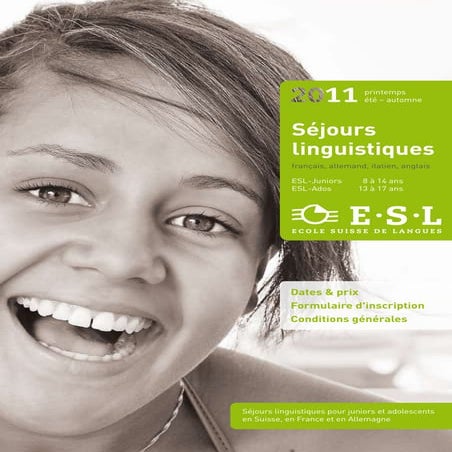 ESL Dates & prix Formulaire d'inscription Conditions générales | PDF
