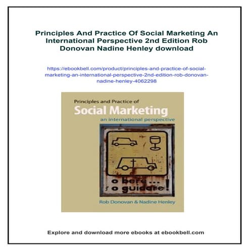 Principles And Practice Of Social Marketing An International Perspective 2nd ...