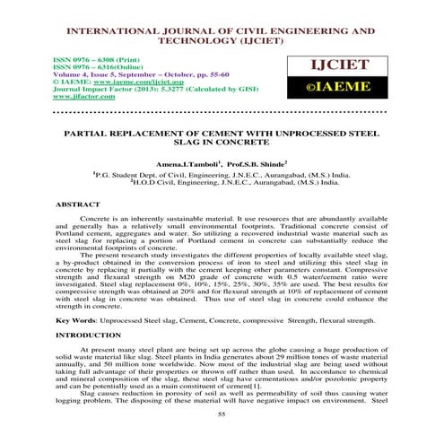UTILIZATION OF CUPOLA SLAG IN CONCRETE AS FINE AND COARSE AGGREGATE | PDF
