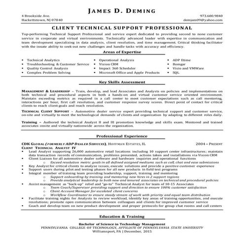 james-deming resume ctsp