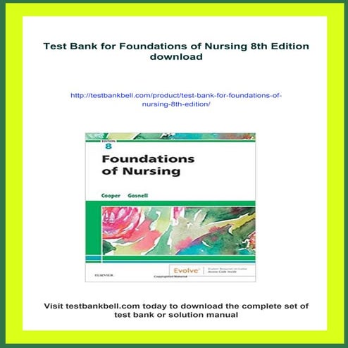Test Bank for Foundations of Nursing 8th Edition