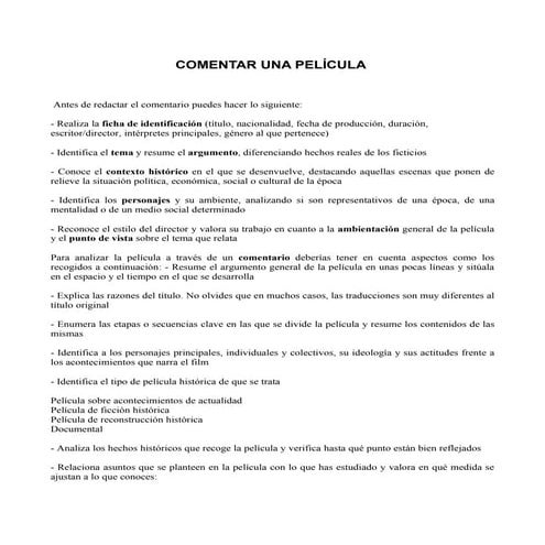 Comentario de películas