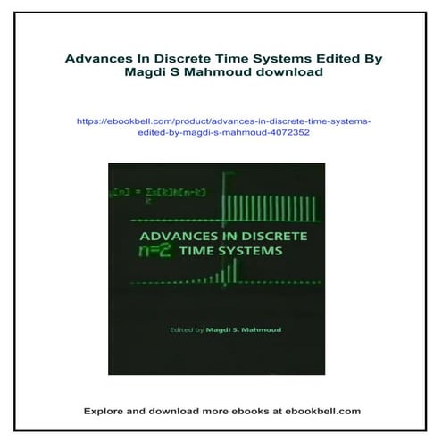 Advances In Discrete Time Systems Edited By Magdi S Mahmoud