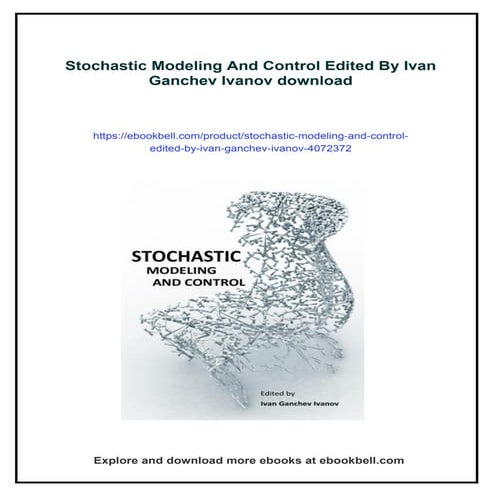 Stochastic Modeling And Control Edited By Ivan Ganchev Ivanov