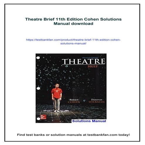 Theatre Brief 11th Edition Cohen Solutions Manual