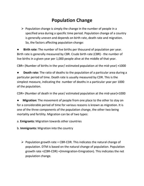 POPULATION: DISTRIBUTION , DENSITY AND GROWTH | PPTX | Geography | Science