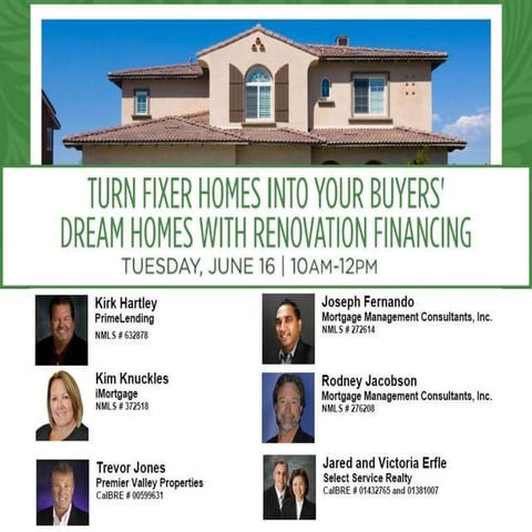 HUD/203K Seminar June 16, 2015 at the Cascades