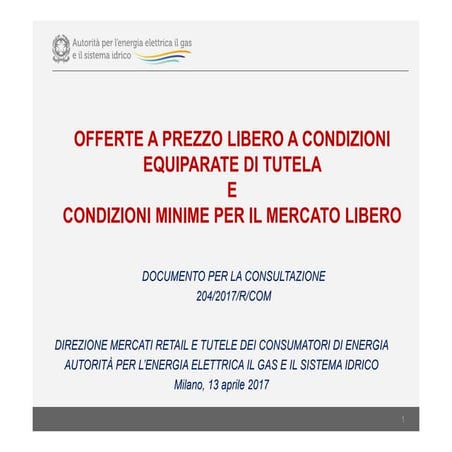 Codice di condotta commerciale per la vendita di energia elettrica e ...