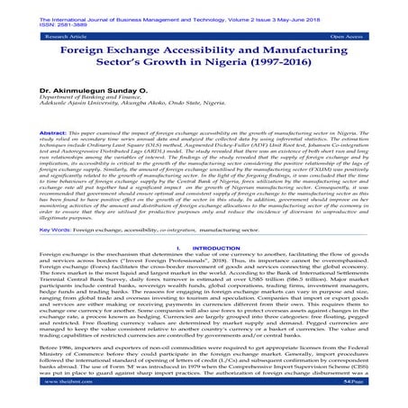 The Capital Market and Its Impact on Ndustrial Production in Nigeria | PDF