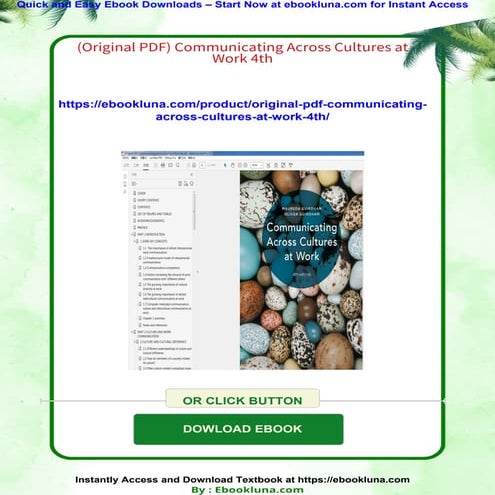 (Original PDF) Communicating Across Cultures at Work 4th