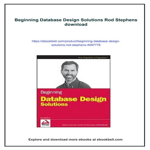 Beginning Database Design Solutions Rod Stephens | PDF