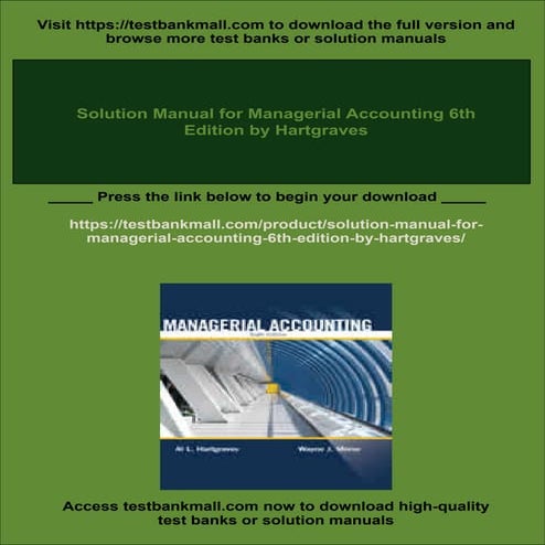 Management Accounting 6th Edition Atkinson Solutions Manual | PDF