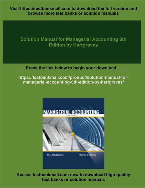 Management Accounting 6th Edition Atkinson Solutions Manual | PDF
