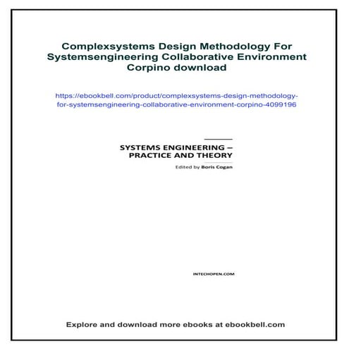 Complexsystems Design Methodology For Systemsengineering Collaborative Enviro...