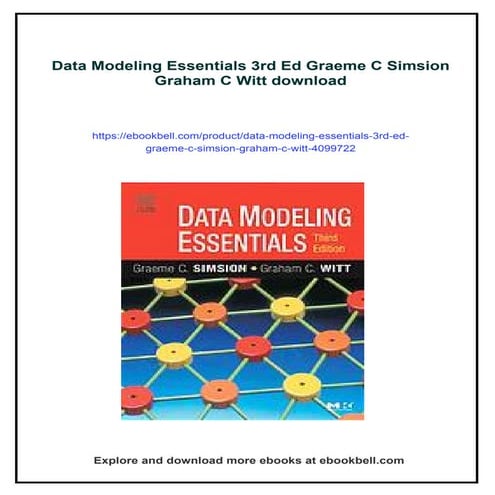 Data Modeling Essentials 3rd Ed Graeme C Simsion Graham C Witt