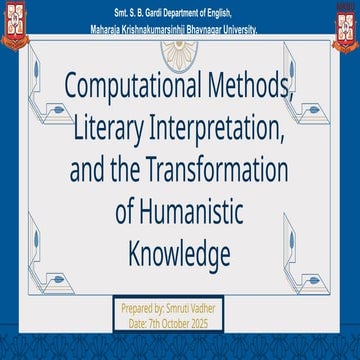 Computational Methods, Literary Interpretation, and the Transformation ...
