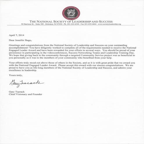 NSLS Presidental Letter | PDF