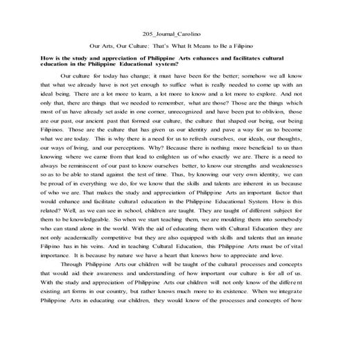 Study and Appreciation of Philippine Arts 