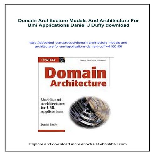 Domain Architecture Models And Architecture For Umi Applications Daniel J Duffy
