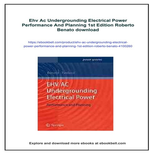 Ehv Ac Undergrounding Electrical Power Performance And Planning 1st Edition R...