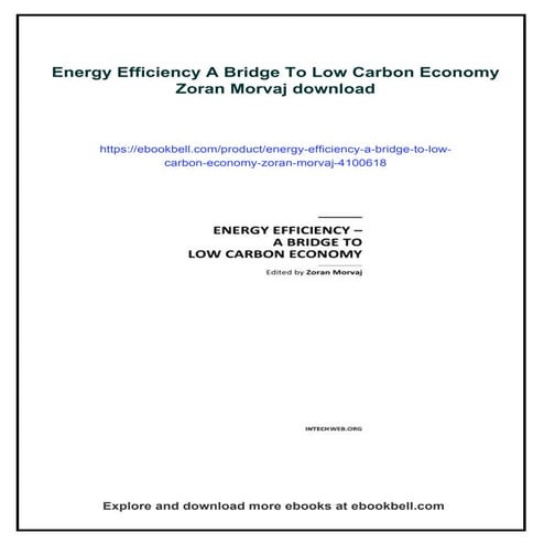 Energy Efficiency A Bridge To Low Carbon Economy Zoran Morvaj | PDF