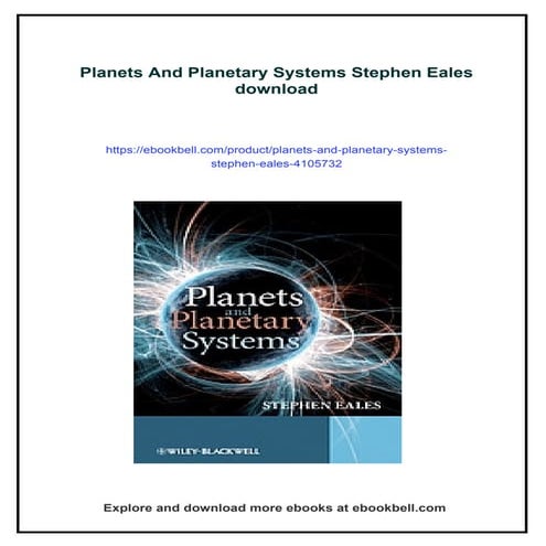 Planets And Planetary Systems Stephen Eales