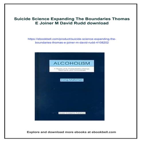 Suicide Science Expanding The Boundaries Thomas E Joiner M David Rudd | PDF