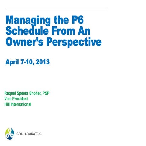 205610 managing p6 from an owners schedule
