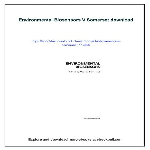 Download full ebook of Environmental Biosensors V Somerset instant download pdf