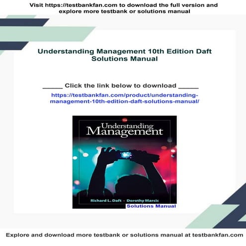 Understanding Management 10th Edition Daft Solutions Manual