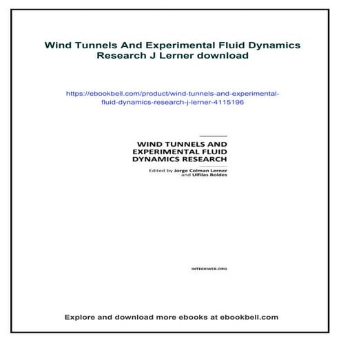 Wind Tunnels And Experimental Fluid Dynamics Research J Lerner