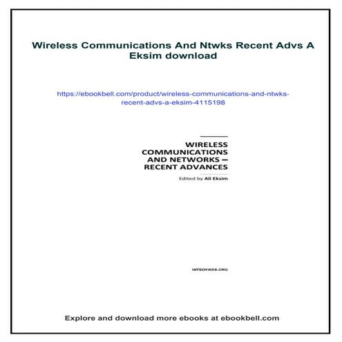 Wireless Communications And Ntwks Recent Advs A Eksim | PDF