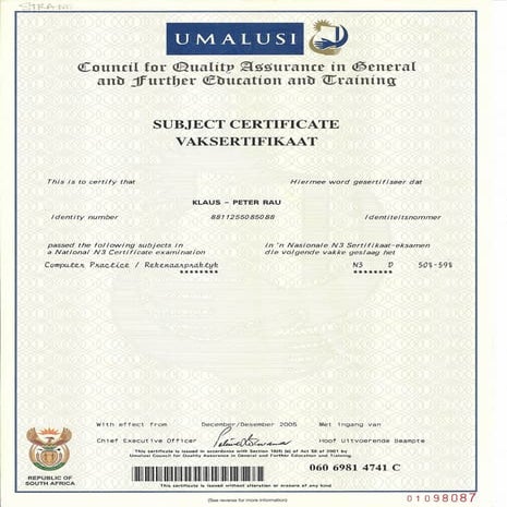 Computer Practice N3 2005