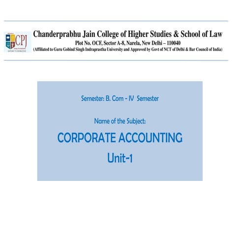 Corporate Accounting