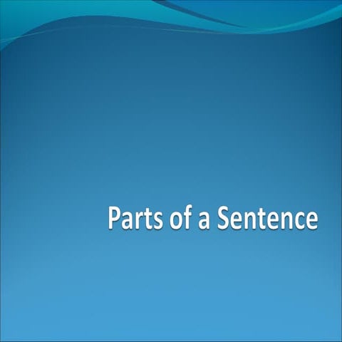 parts of a sentence