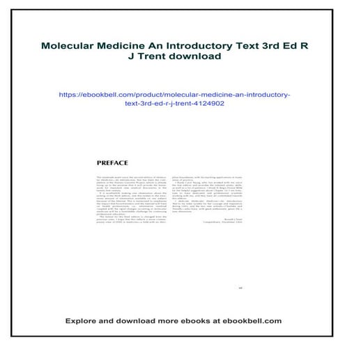 Molecular Medicine An Introductory Text 3rd Ed R J Trent
