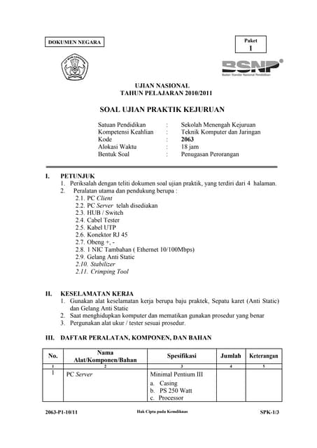 Latihan Soal Nubneting Jaringan Komputer