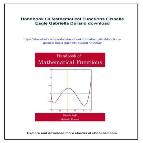 Handbook Of Mathematical Functions Gisselle Eagle Gabriella Durand