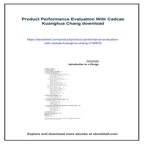 Product Performance Evaluation With Cadcae Kuanghua Chang