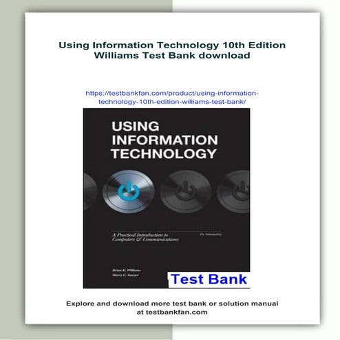 Using Information Technology 10th Edition Williams Test Bank | PDF