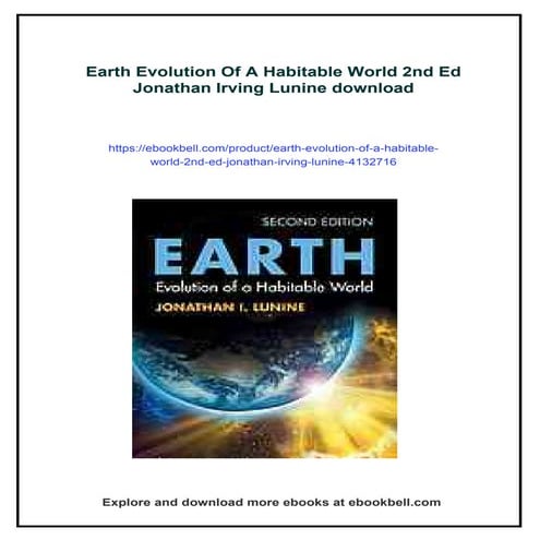 Earth Evolution Of A Habitable World 2nd Ed Jonathan Irving Lunine