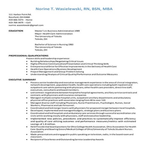 Norine Wasielewski's Resume 6 14 16