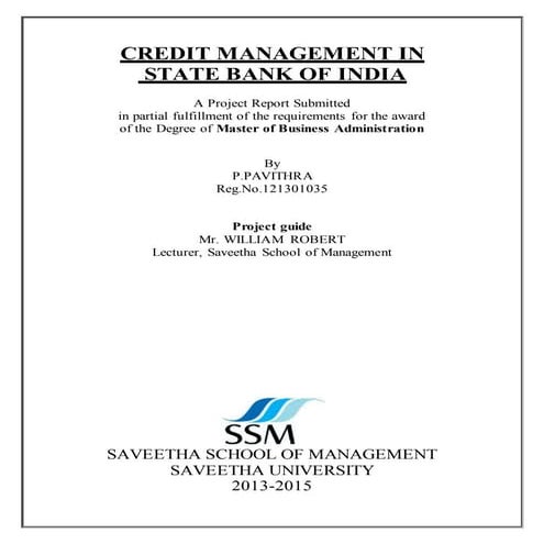 Credit Risk Management- SBI