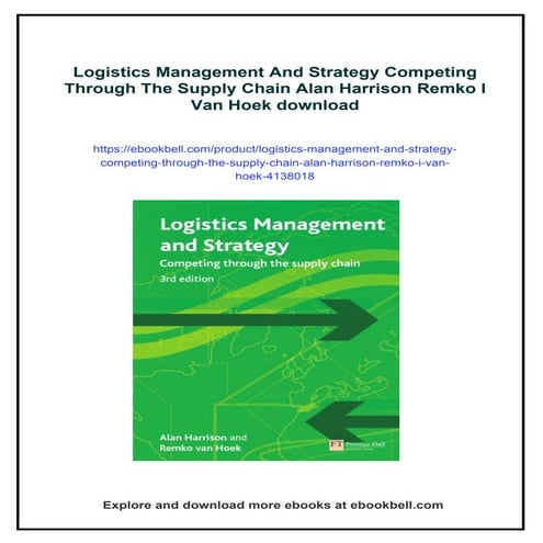 Logistics Management And Strategy Competing Through The Supply Chain Alan Har...