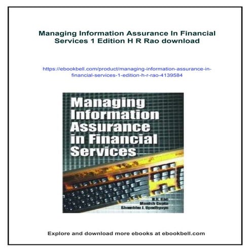 Managing Information Assurance In Financial Services 1 Edition H R Rao