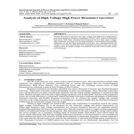 Analysis of High Voltage High Power Resonant Converters