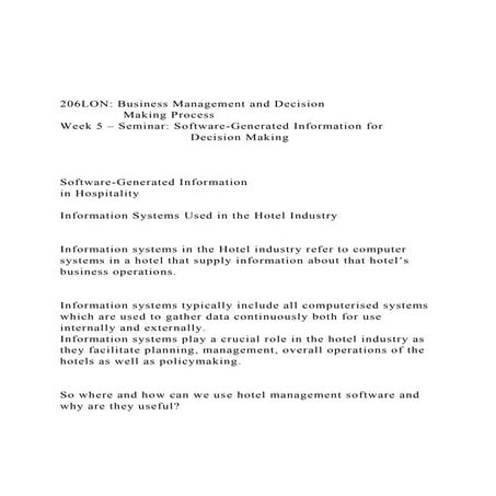 206LON Business Management and Decision                Ma.docx